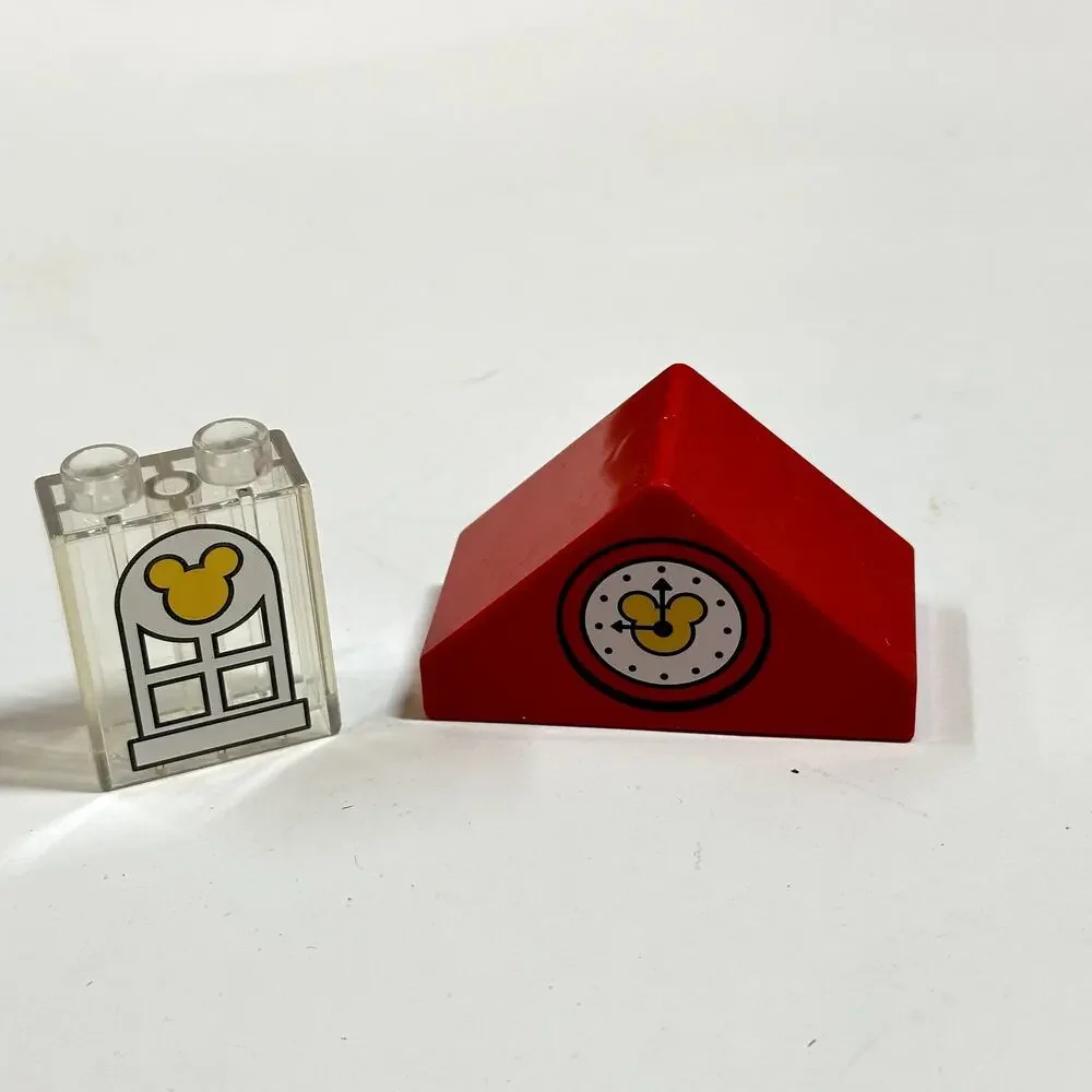 Duplo Lot 2 Disney Mickey Mouse Ears Bricks Blocks Pieces Clock Triangle Tower - Picture 3 of 3